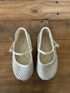 Zara Girls Cream Embellished Mary Janes